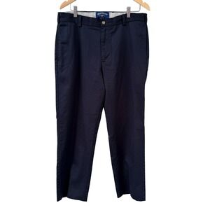 Bills Khakis Mens 35x28 Chino Pants Dark Blue Cotton Flat Front Trousers USA
